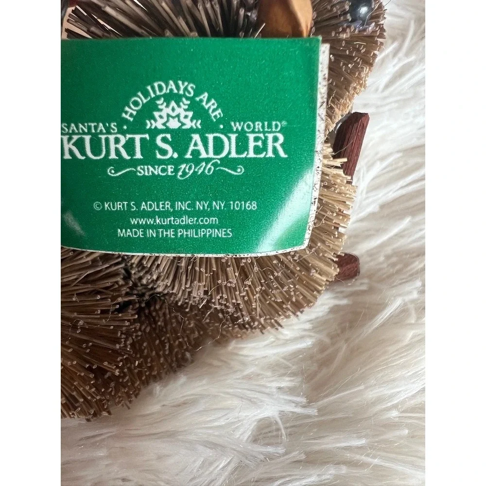 Kurt Adler Buri Fiber Woodland Ornaments Christmas Raccoon Chipmunk Rustic